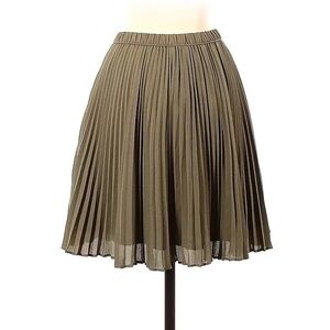 Banana Republic Khaki A-Line Pleated Skirt